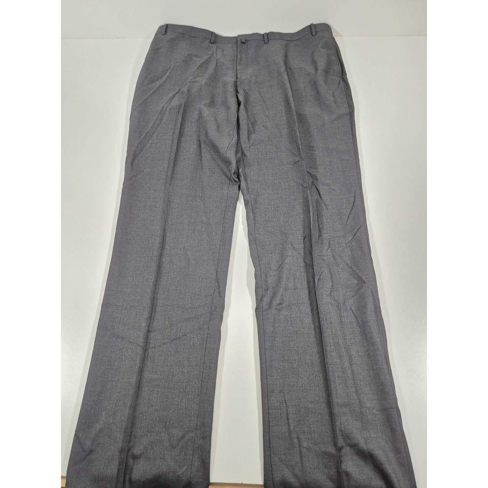 Tallia Suit Pants Mens 46x36 Gray 100% Wool Dress Flat Front Charcoal Formal NWT